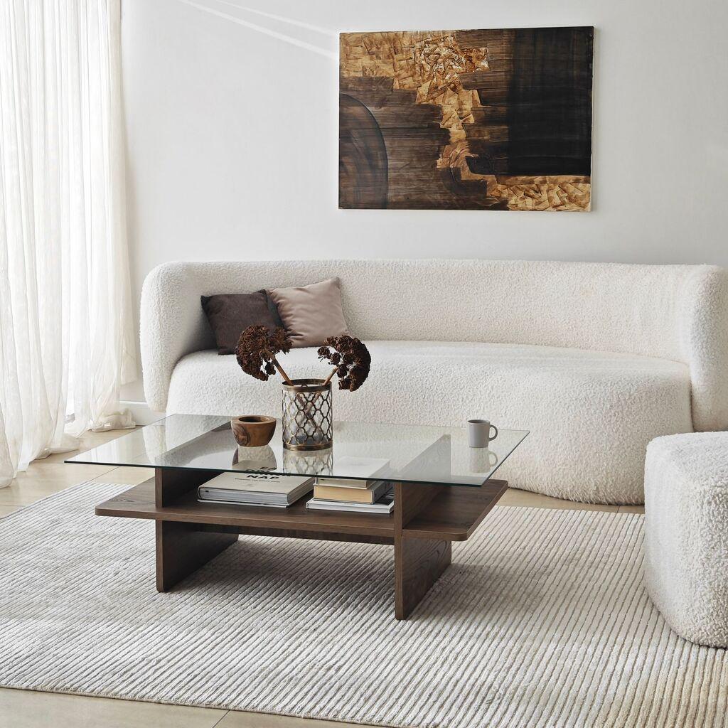 Hanah Home Klub sto Saga Rectangle, 105x35x65 cm, Smeđi