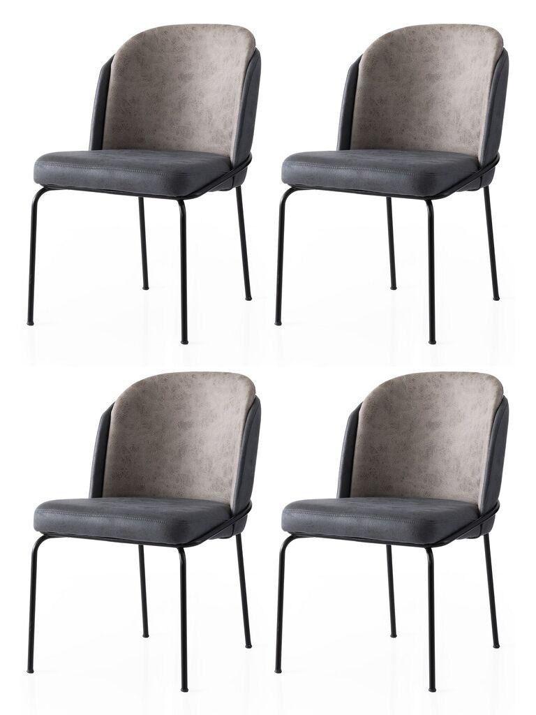 Hanah Home Set trpezarijskih stolica Dore 168 V4, 4 dijela, Tamno siva