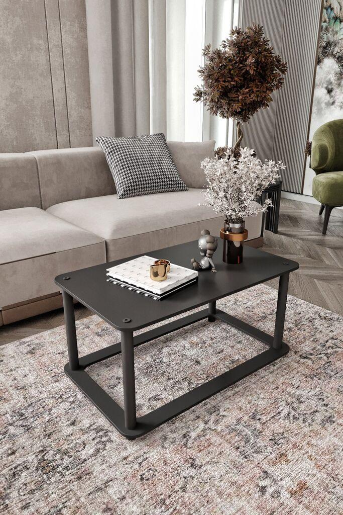 Hanah Home Club sto s otvorom, pravokutni, 70x38x42 cm, crni