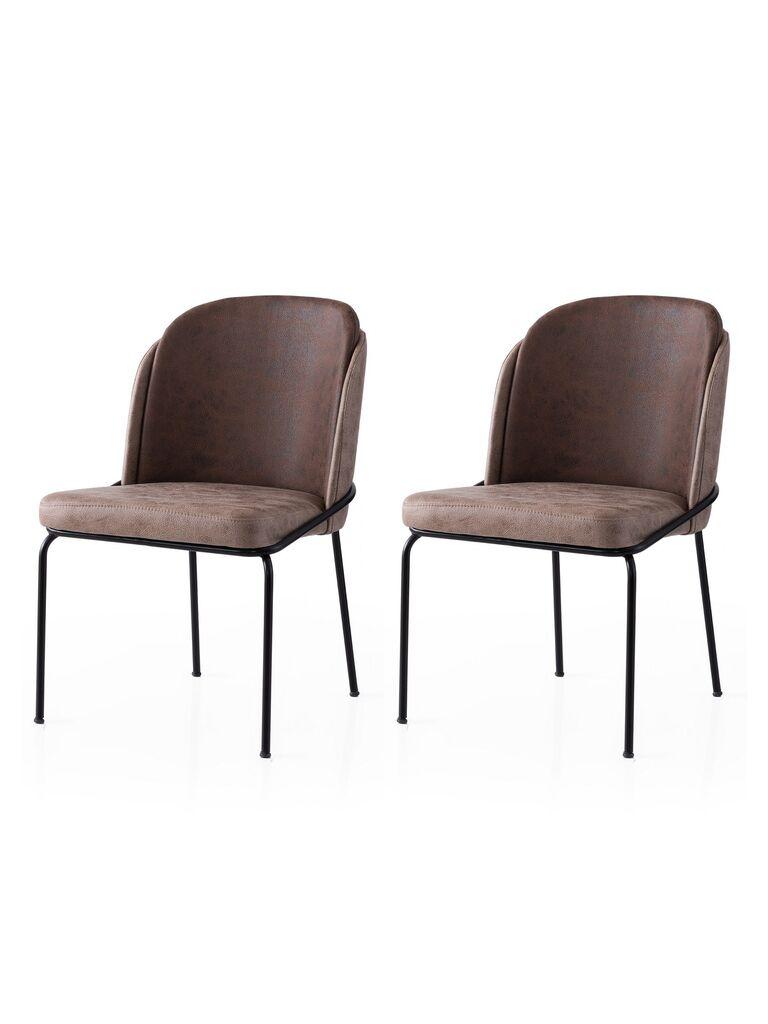 Hanah Home Set trpezarijskih stolica Dore 194 V2, 2 dijela, Smeđa