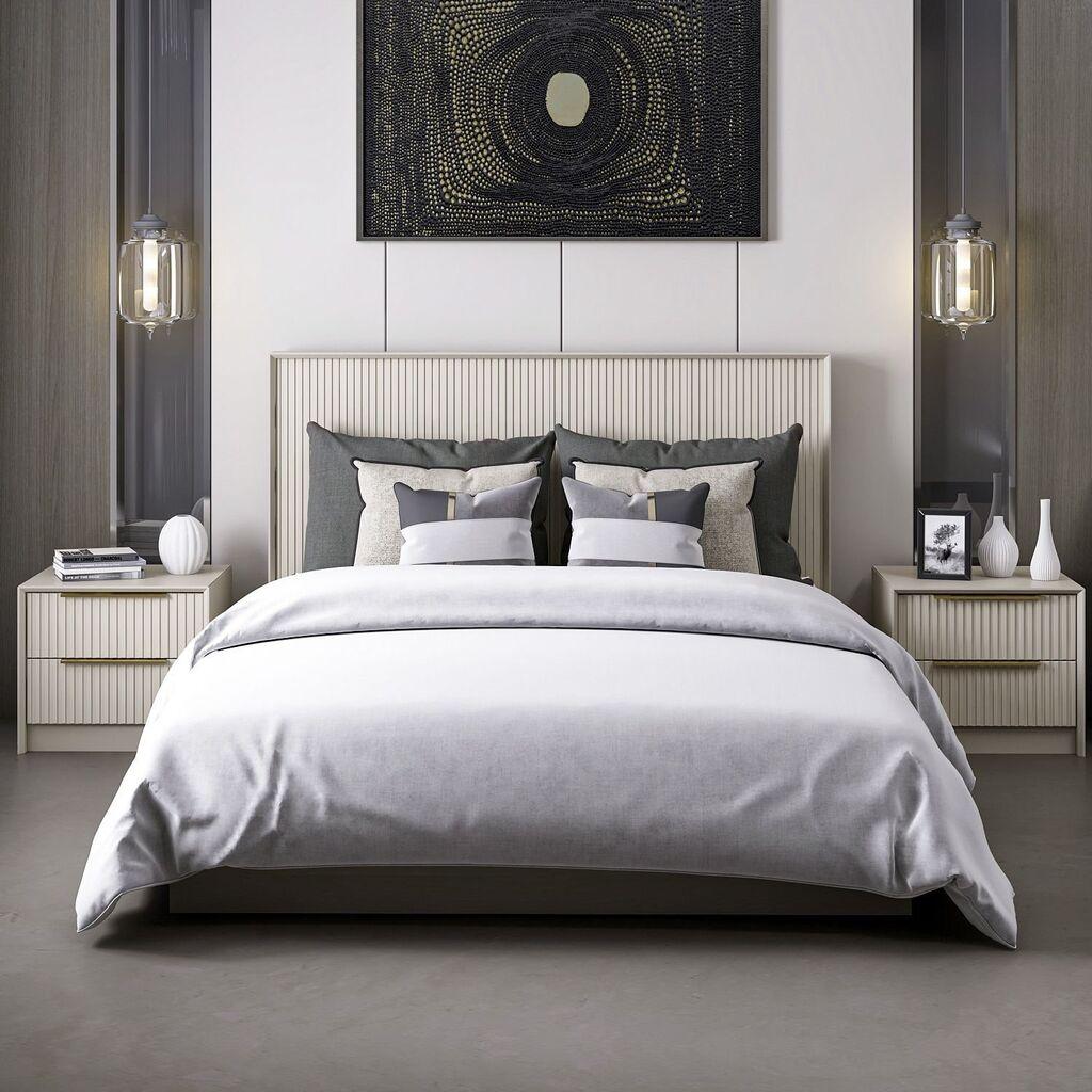 Okvir kreveta Hanah Home Kale, 150x130x208 cm, bež