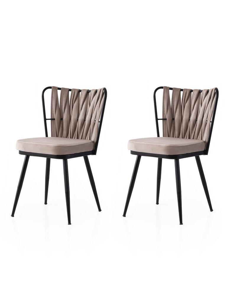 Hanah Home Set trpezarijskih stolica Kusakli 222 V2, 2 dijela, Smeđa boja