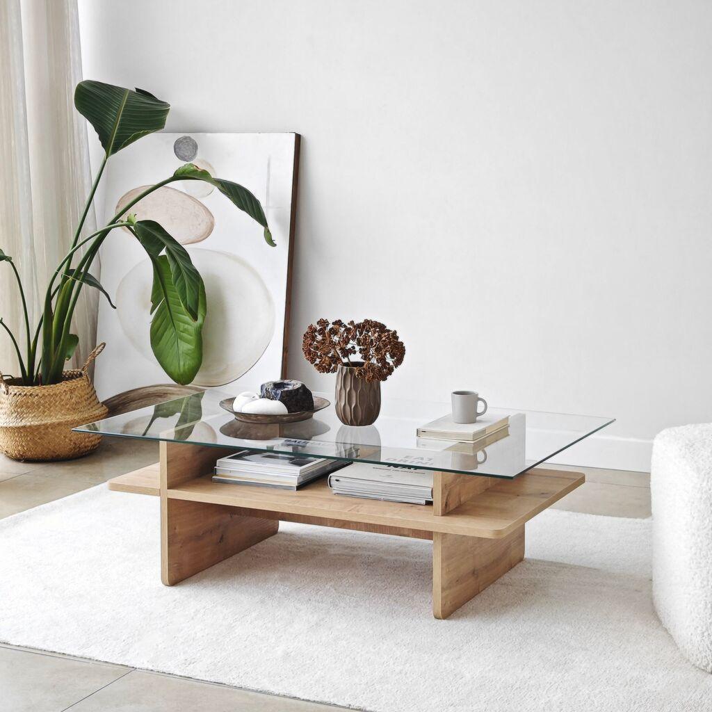 Hanah Home Club sto Saga pravougaonik, 105x35x65 cm, bež