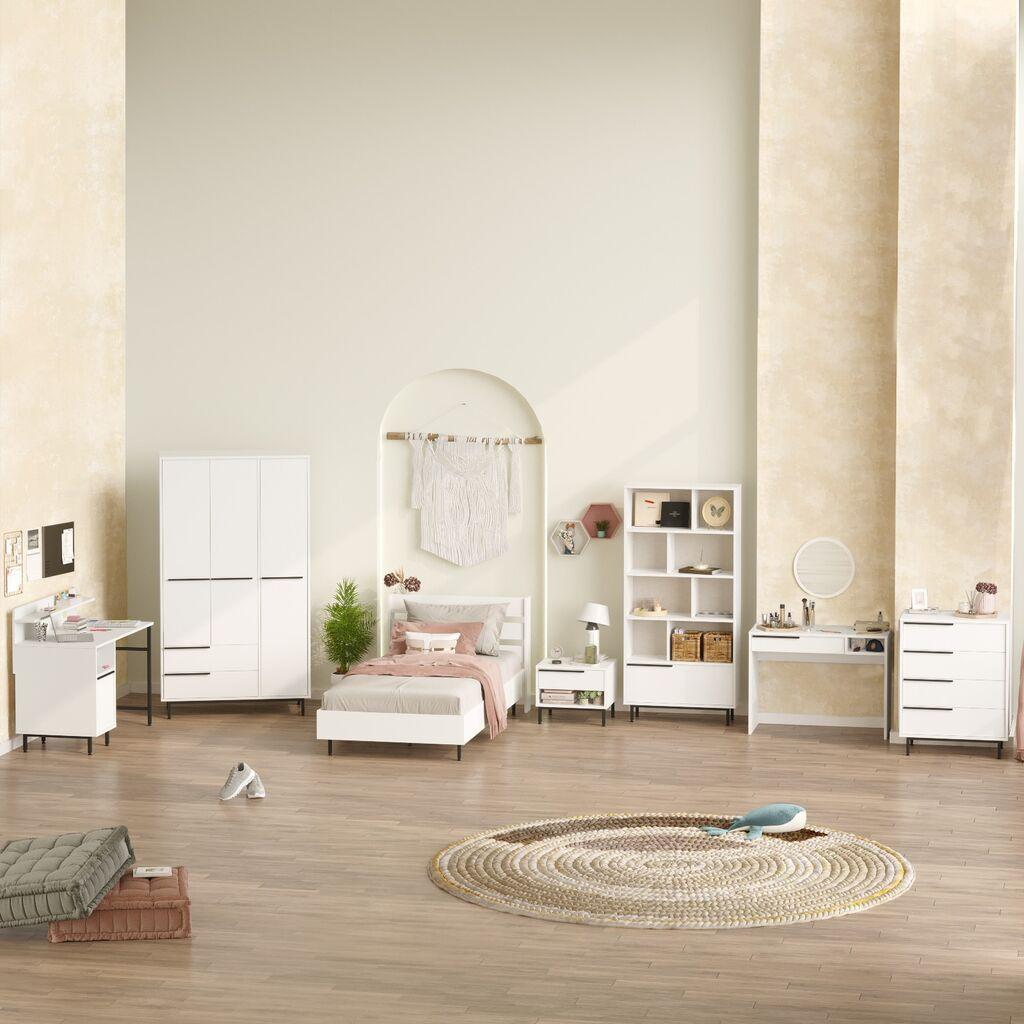 Hanah Home Spavaća soba set za tinejdžere ON27-W, Bijela