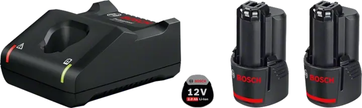 Bosch Punjač GAL 12V-40+ Baterija GBA, 12V, 2.0Ah, 2 komada