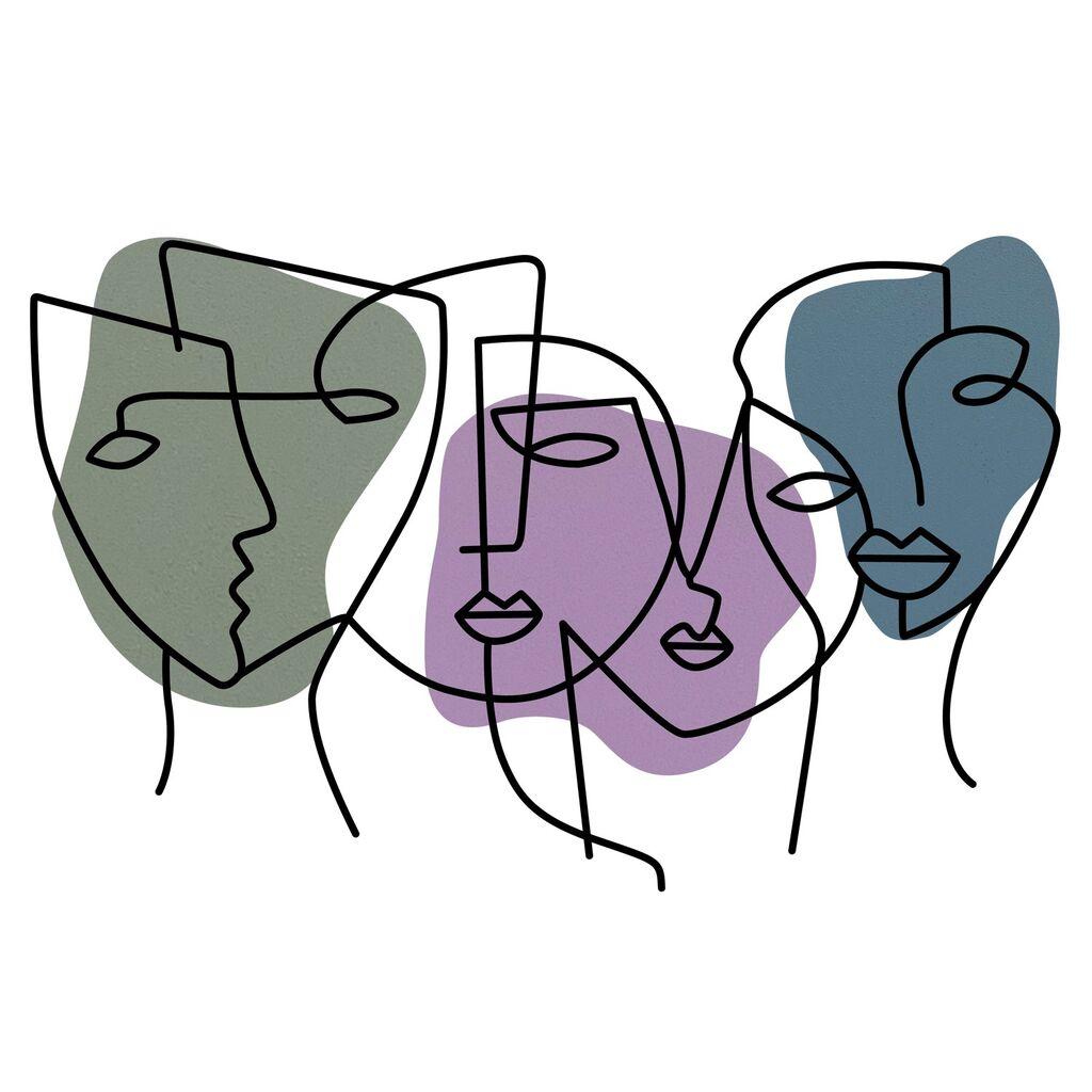 Wallity Zidna dekoracija Kubizm, 70x50cm