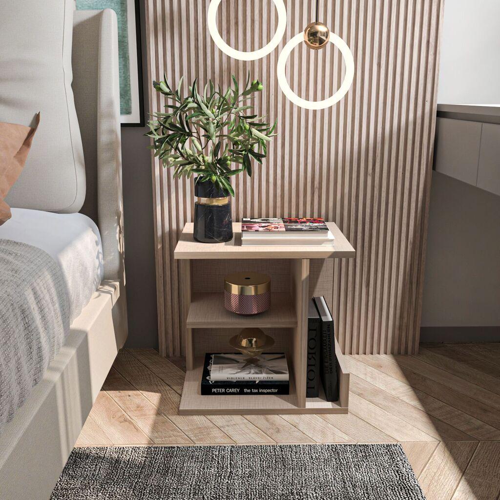 Hanah Home Karamira noćni ormarić, 45x45x35 cm, bež