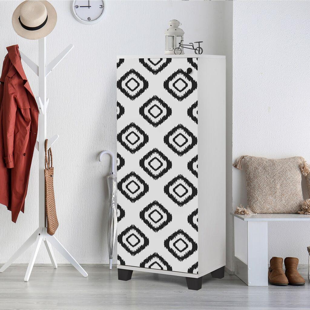 Hanah Home Stalak za cipele Filinta Fas, 50x127x38 cm, Bijelo-crna