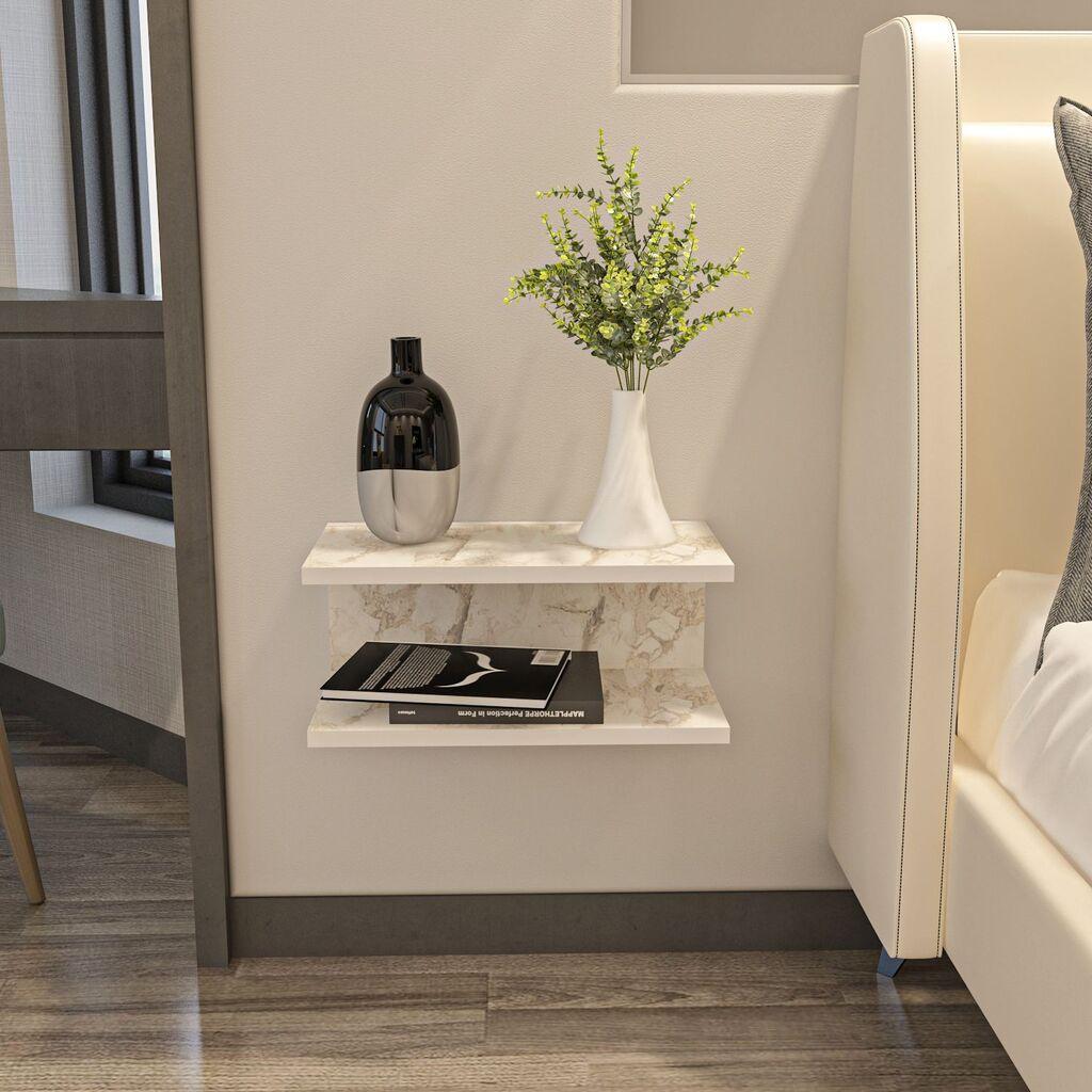 Hanah Home Noćni stočić Ramira, 45x19.6x23.8 cm, Prljavo bijeli