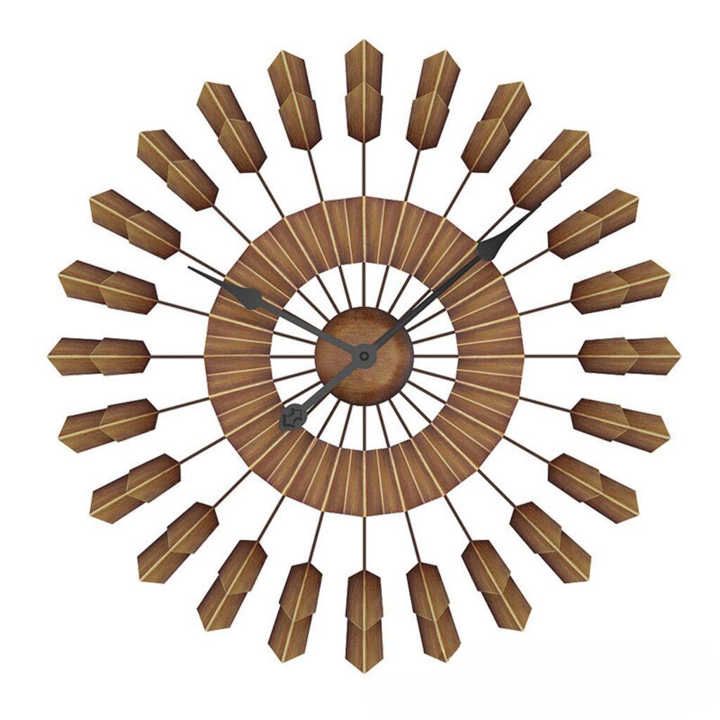 GIGA Gleam dekorativni zidni sat 60 cm smeđi