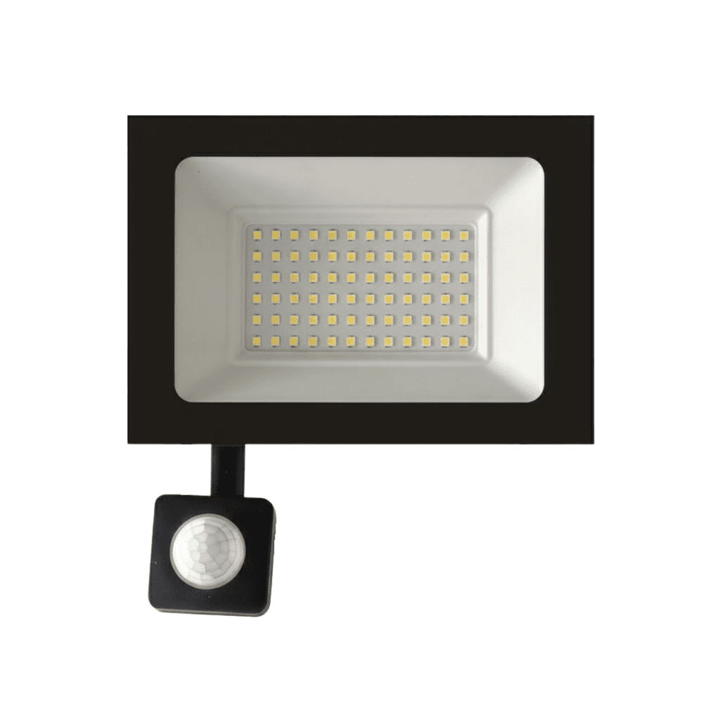 Giga Led Reflektor sa senzorom pokreta IP66, Vodootporan, 100W, Crni