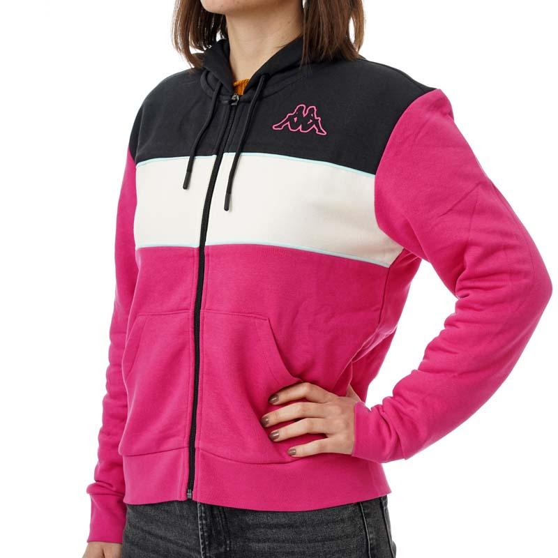 KAPPA Ženski duks Lfs logo frutte, roze-crni