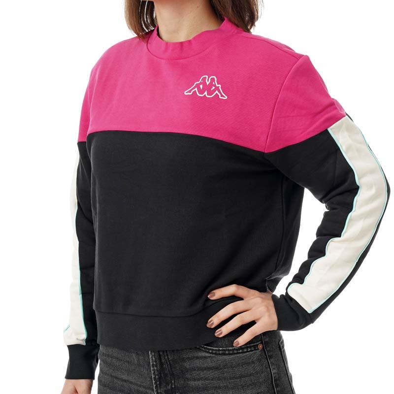 KAPPA Ženski duks Lfs logo freio, roze-crni