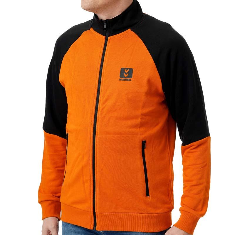 HUMMEL Muška dukserica Hmlbrande zip, narančasto-crna