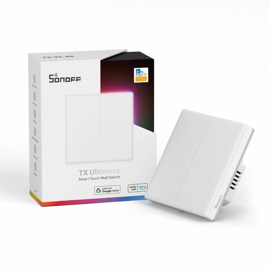 Sonoff Pametni zidni prekidač TX Ultimate RGB, Wi-Fi, Jednostruki, Bijeli