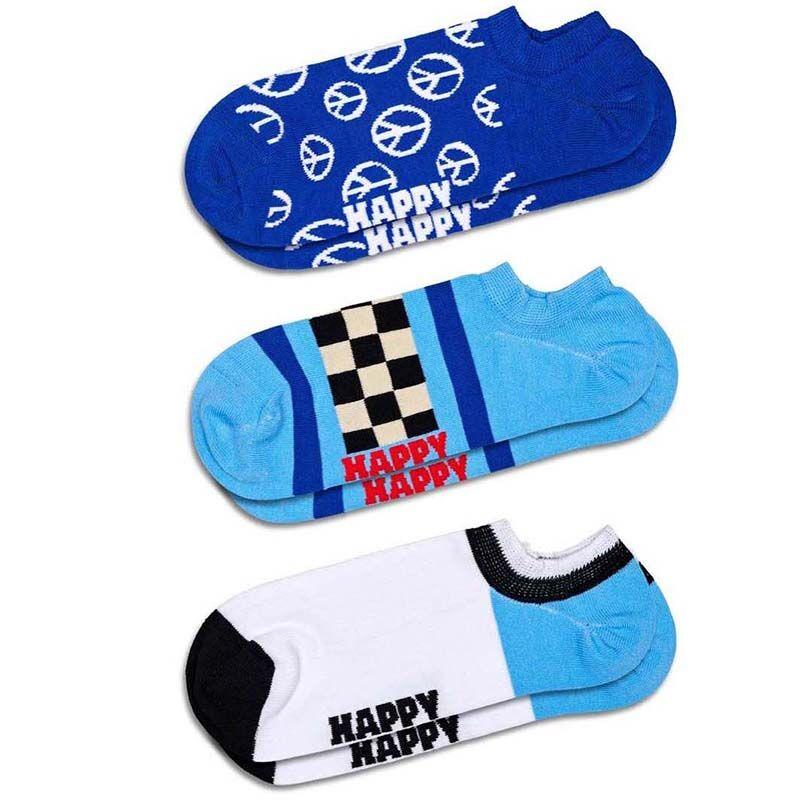 HAPPY SOCKS Muške čarape x 3 BLUE PEACE NO SHOW