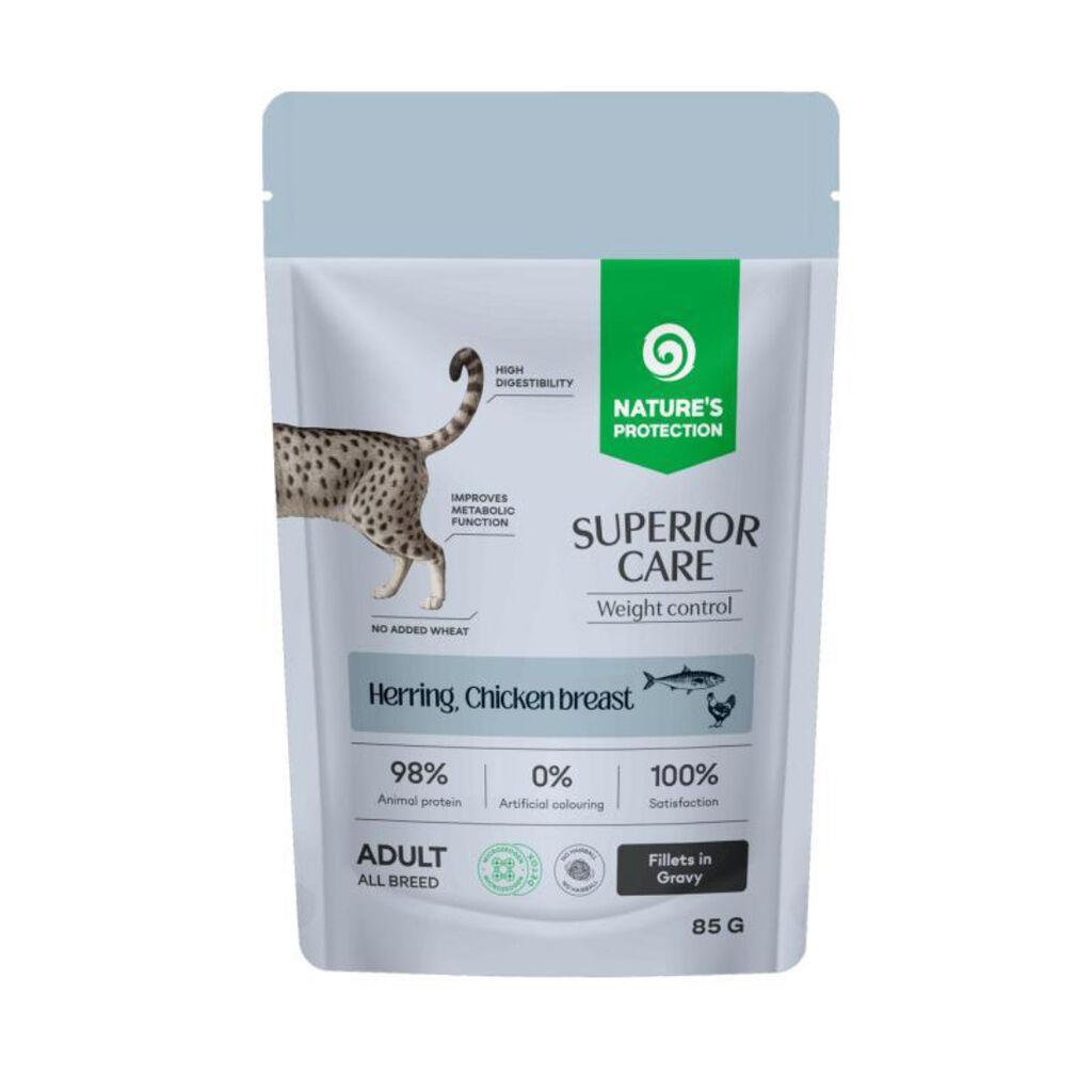 Nature's Protection Hrana za mačke Weight Control Superior Care, Haringa i pileća prsa, 85 g