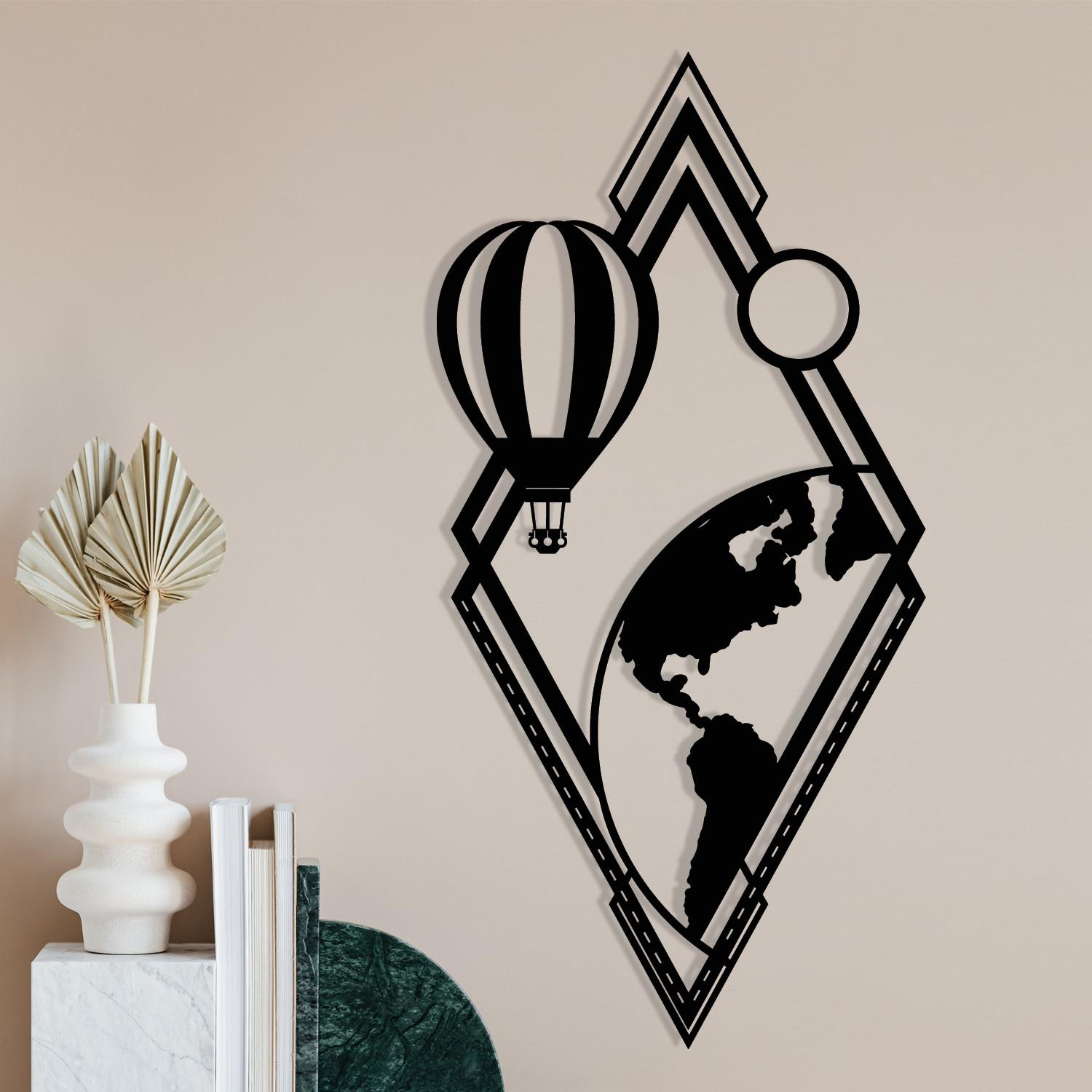 Wallity Zidni ukrasni balon, 29x60 cm, 1,2 mm, crni