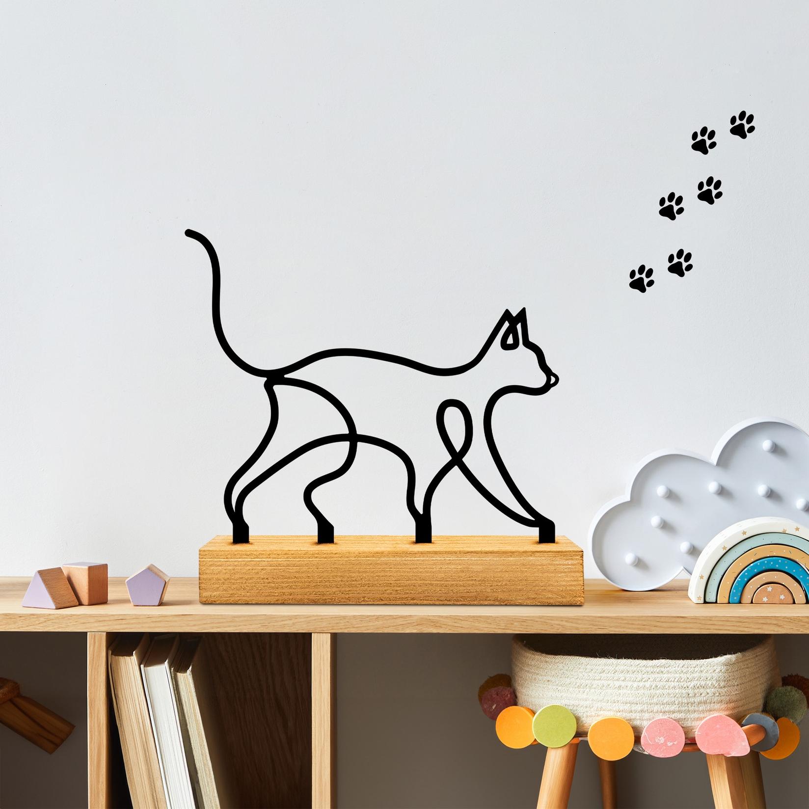 Aberto Design Ukrasna figura Meow, 17x8x17 cm, crna