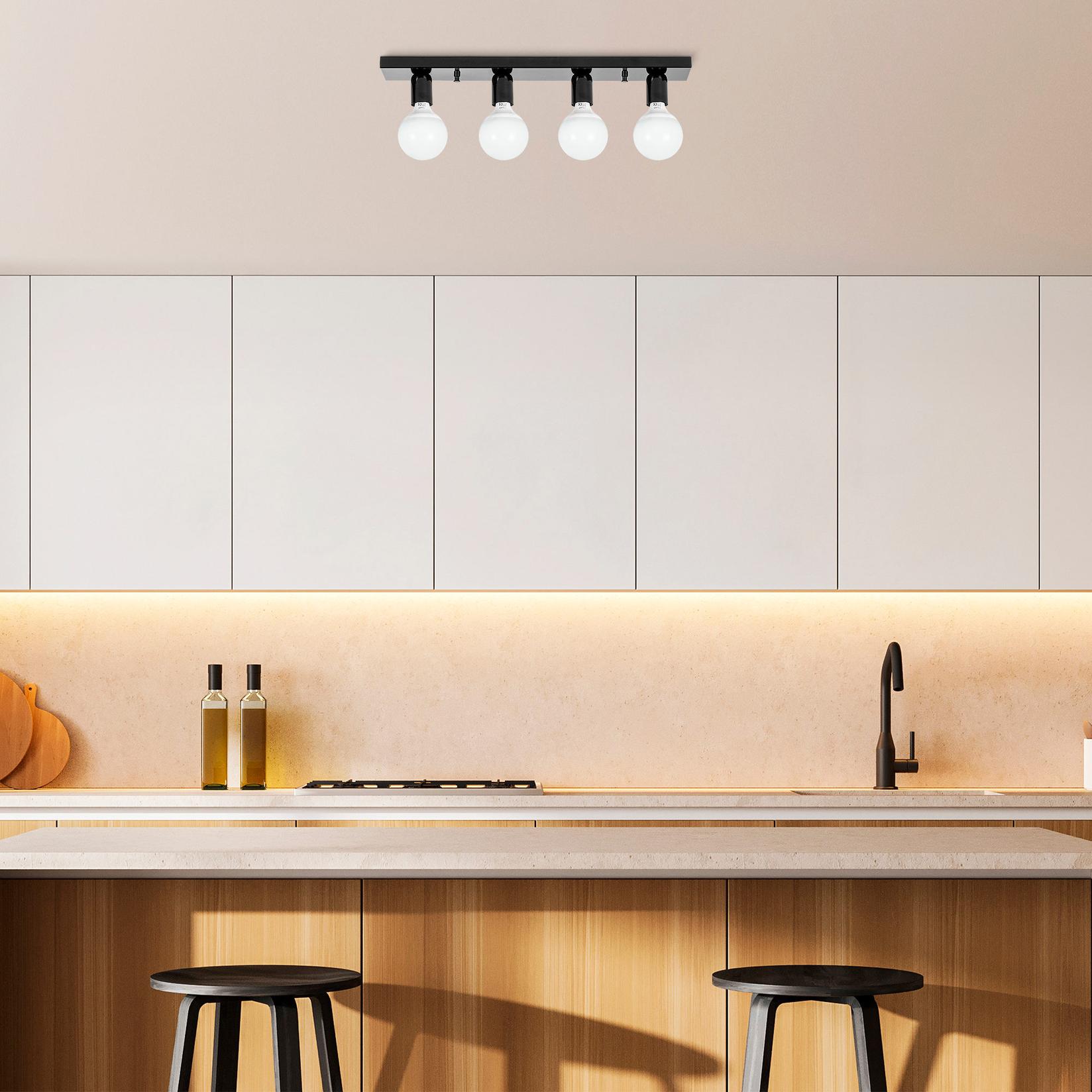 Opviq Luster Mirro-12230, 60x10 cm, 4xE27, Crna