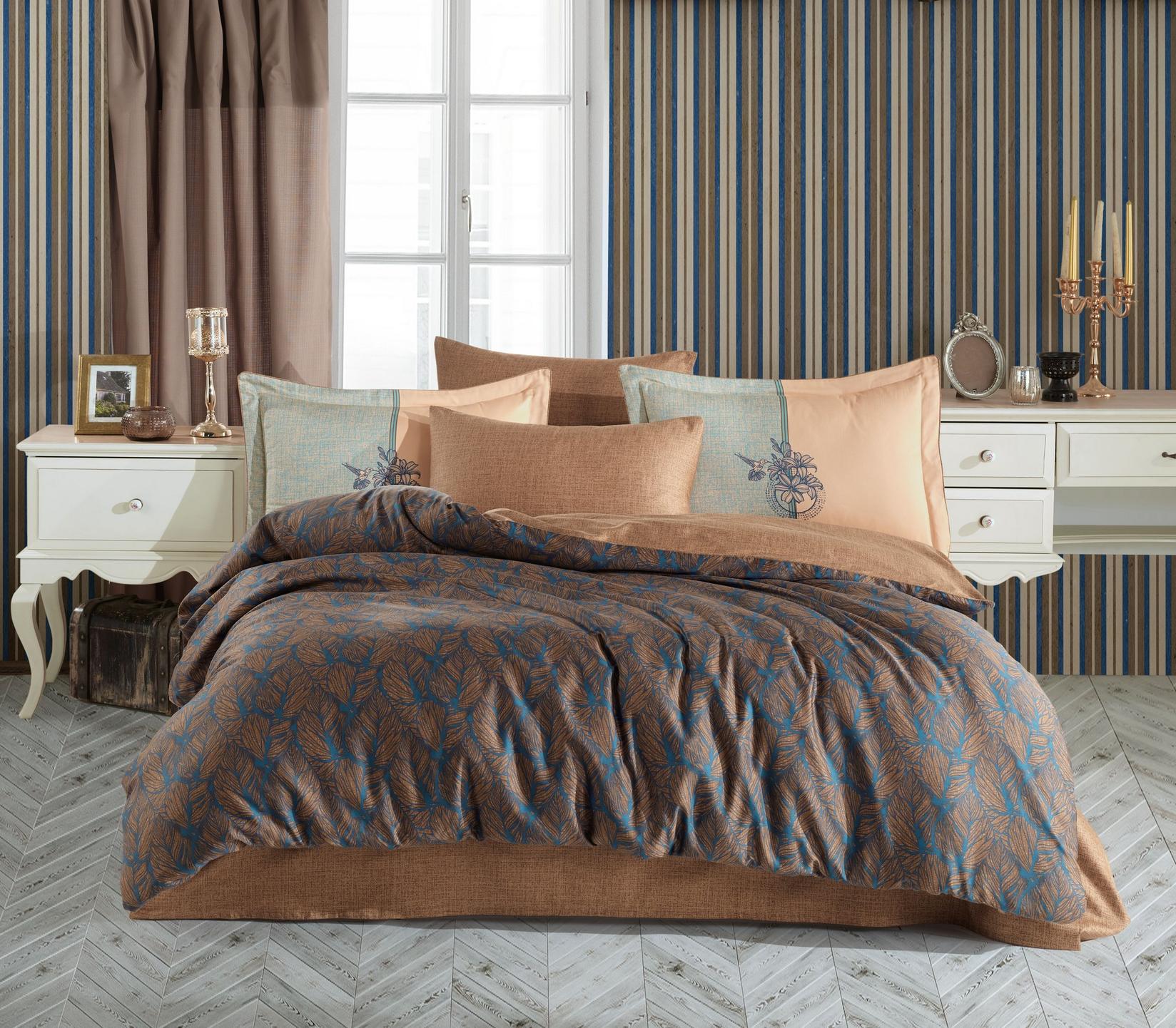 L'essentiel Maison Posteljina Lotus, 200x220 cm, Smeđe-plava