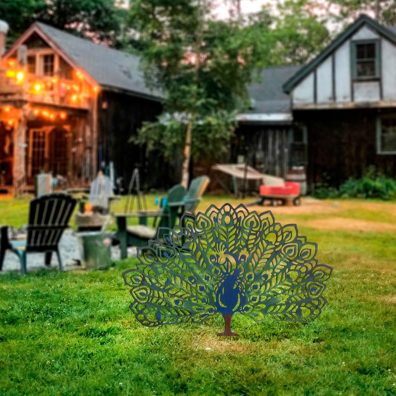 Aberto Design Dekorativna figura Paun, 60x38 cm, 1,5 mm