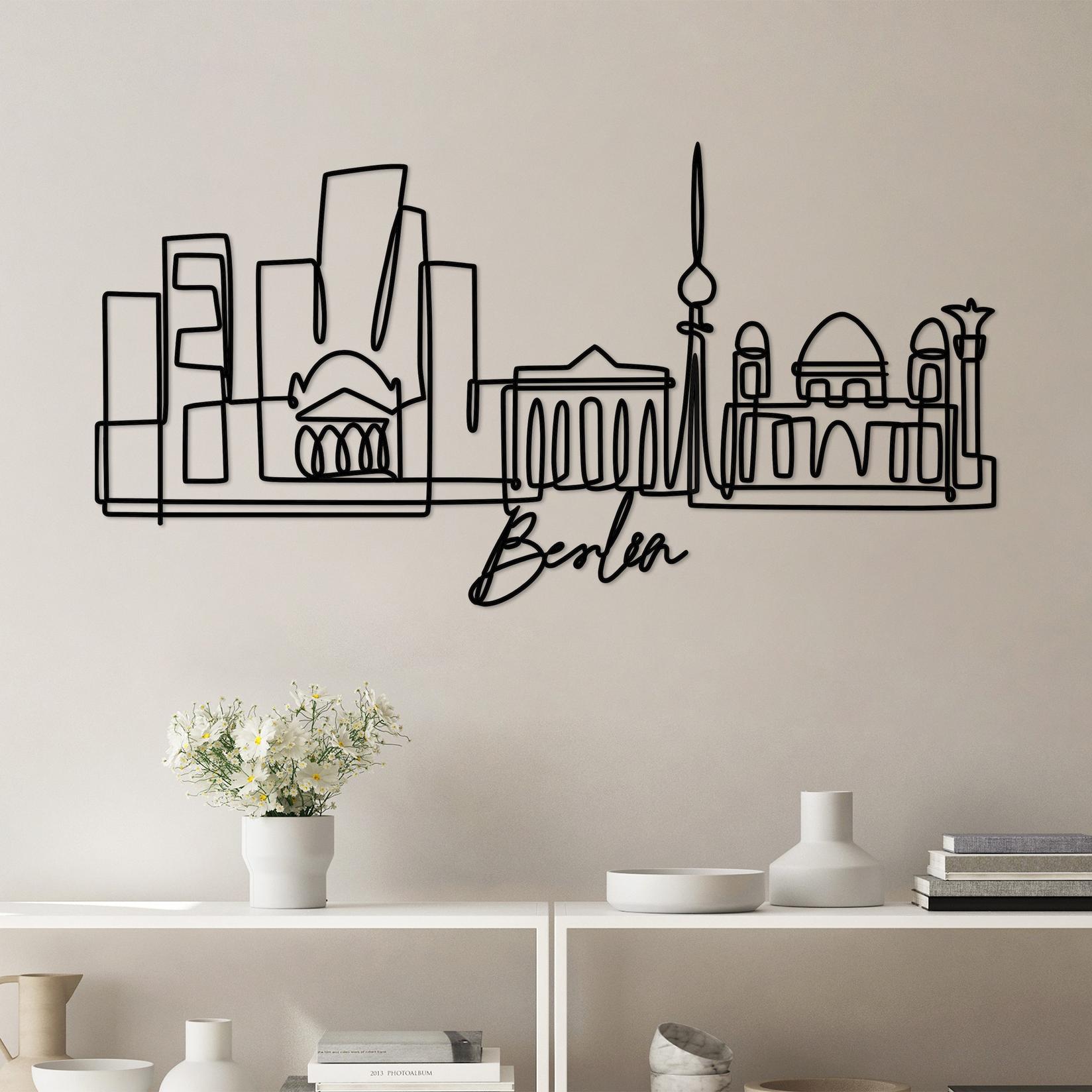 Wallity Zidna dekoracija Berlin, 120x60x1,5 cm 2 mm, Crna