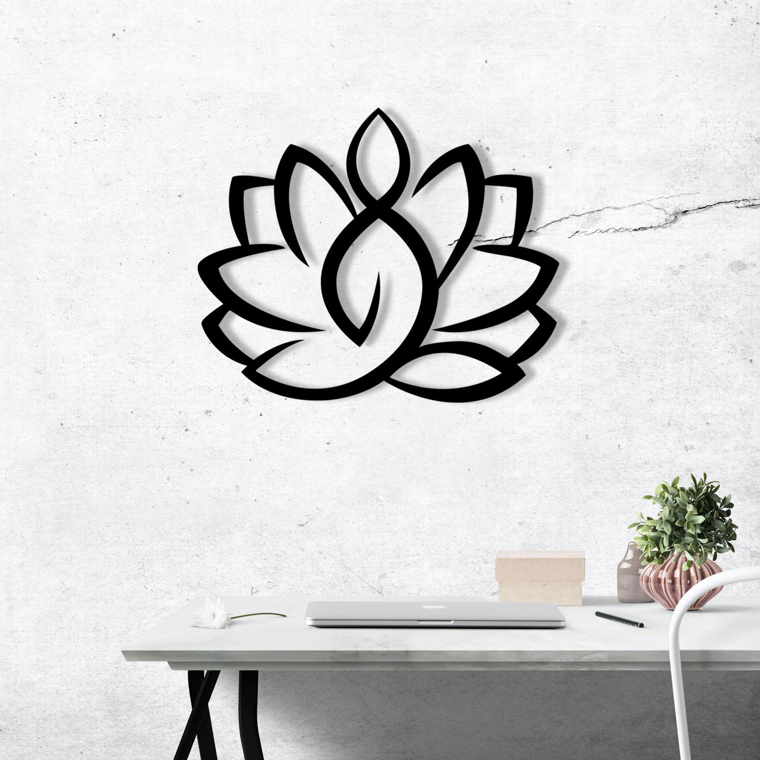 Wallity Zidna dekoracija Lotus-M114, 50x57 cm, 1,2 mm, Crna