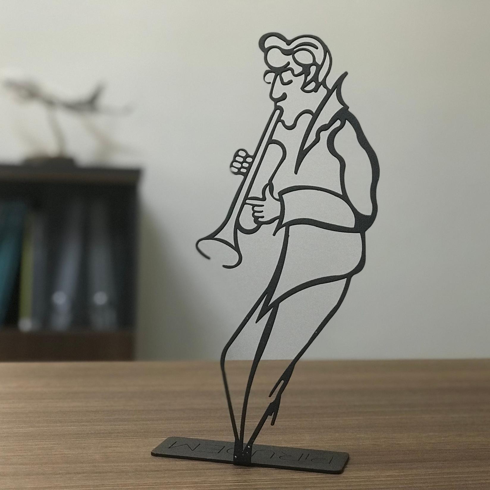 Aberto Design Dekorativna figura Muzičar Pod, 13x30 cm, 2 mm, Crna