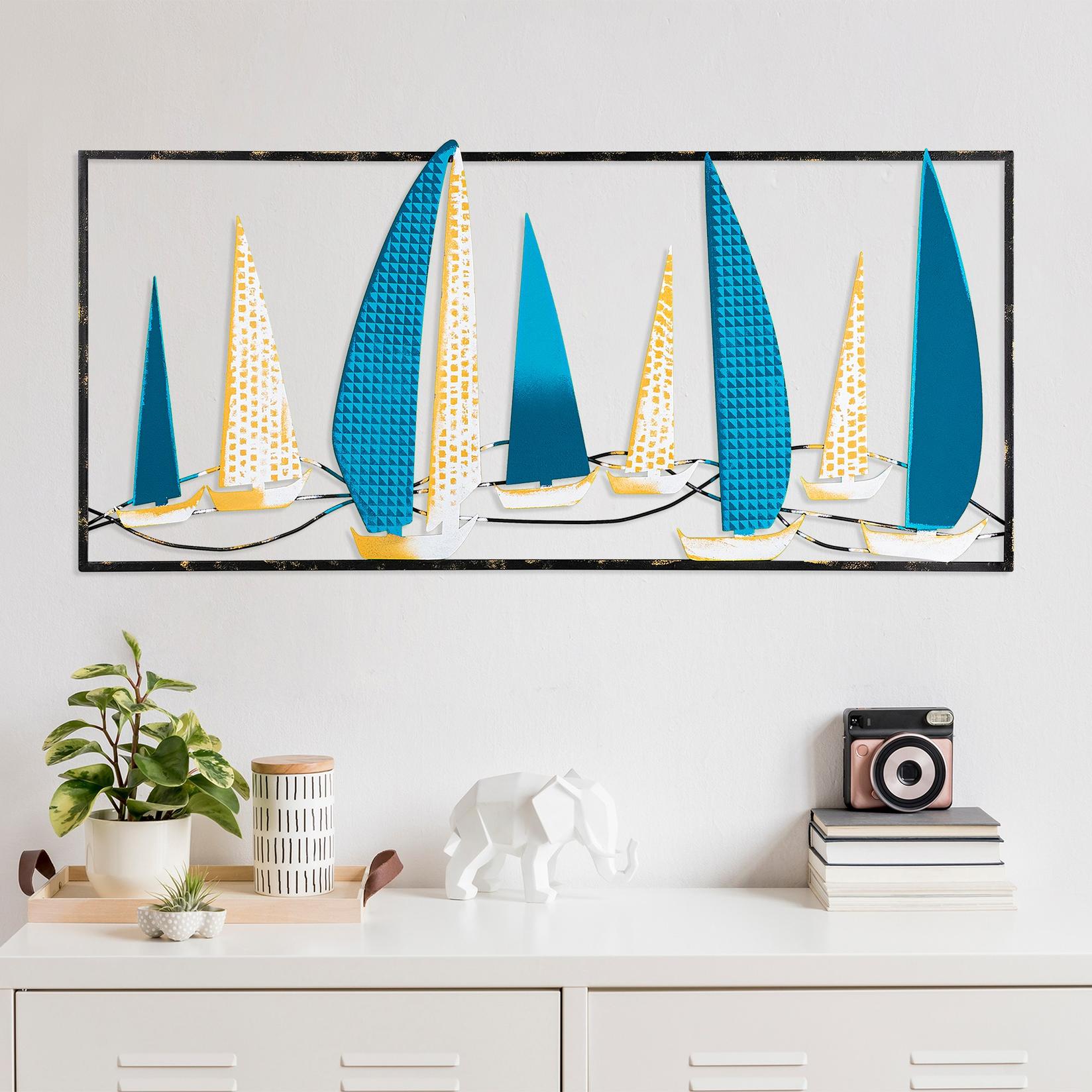 Zidna dekoracija Yelkenli 2, 40x90 cm, Šarena