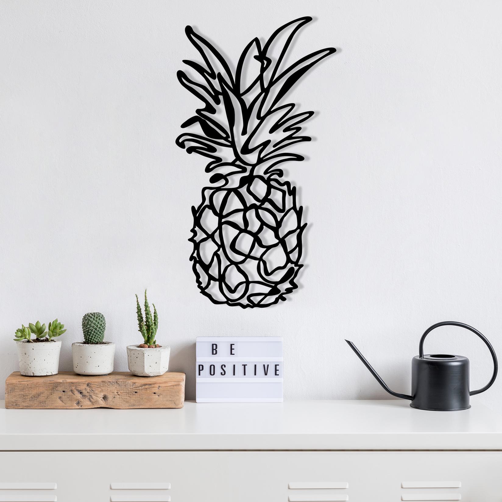 Wallity Zidna dekoracija Ananas-M120, 33x60 cm, 1,2 mm, Crna