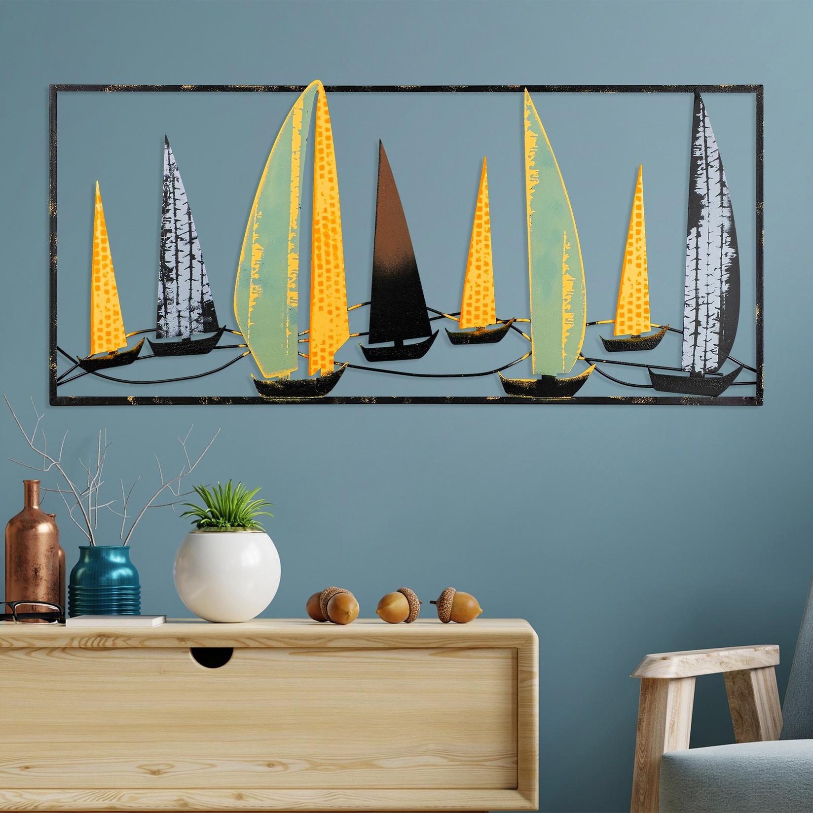 Zidna dekoracija Yelkenli 3, 40x90 cm, Šarena