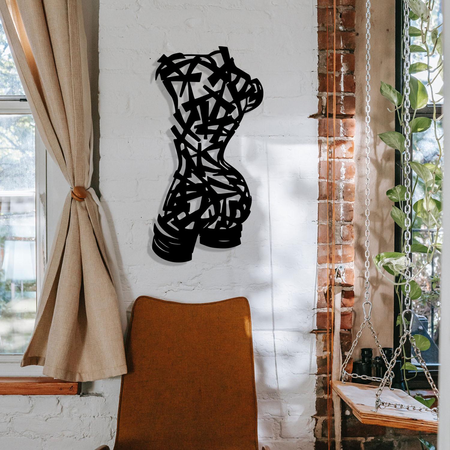 Wallity Zidna dekoracija Hemdem, 35x68 cm, 1,2 mm, Crna