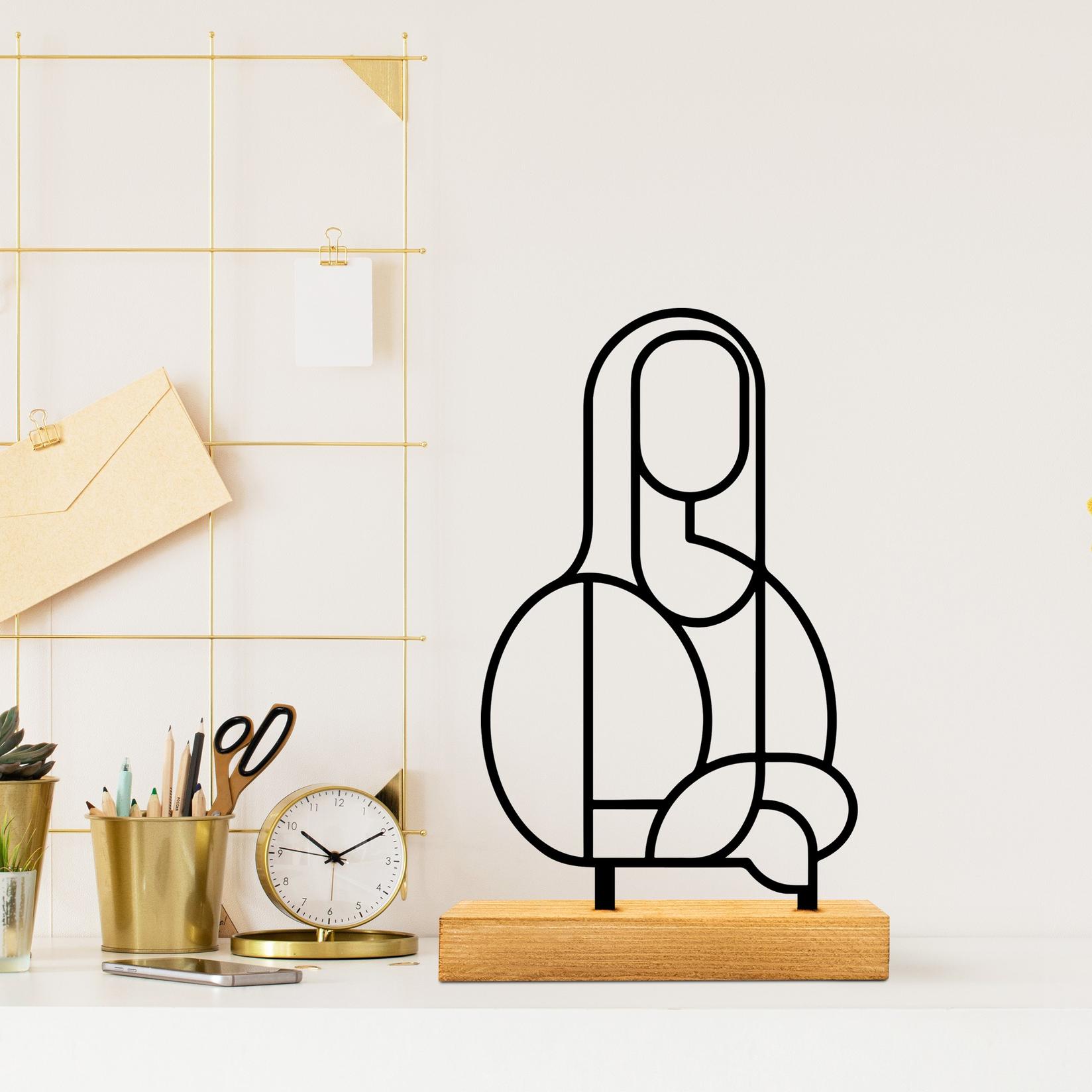 Aberto Design Ukrasna figura Mona, 26x8x17 cm, crna