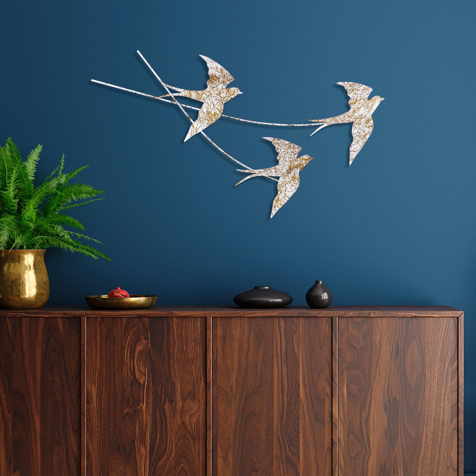 Wallity Zidna dekoracija Wallow 6, 42x70 cm, Bijelo-tirkizna