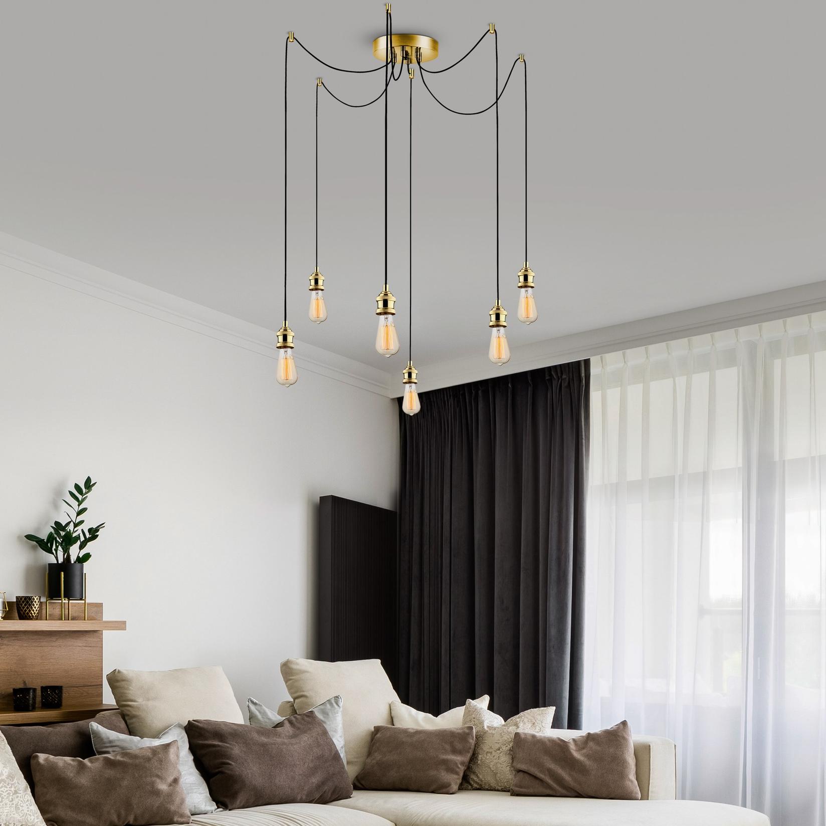 Opviq Luster MR-913, 126 cm, 6xE27,, Zlatne boje