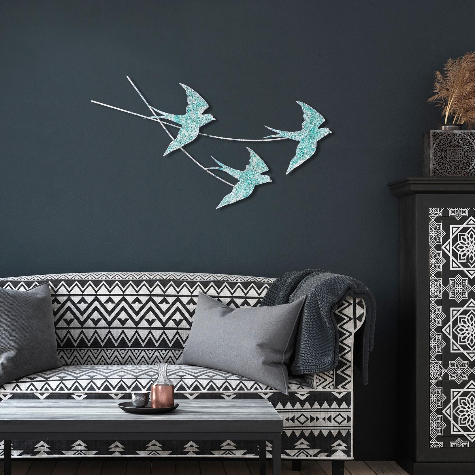 Wallity Zidna dekoracija Wallow 4, 42x70 cm, Bijelo-zlatna boja