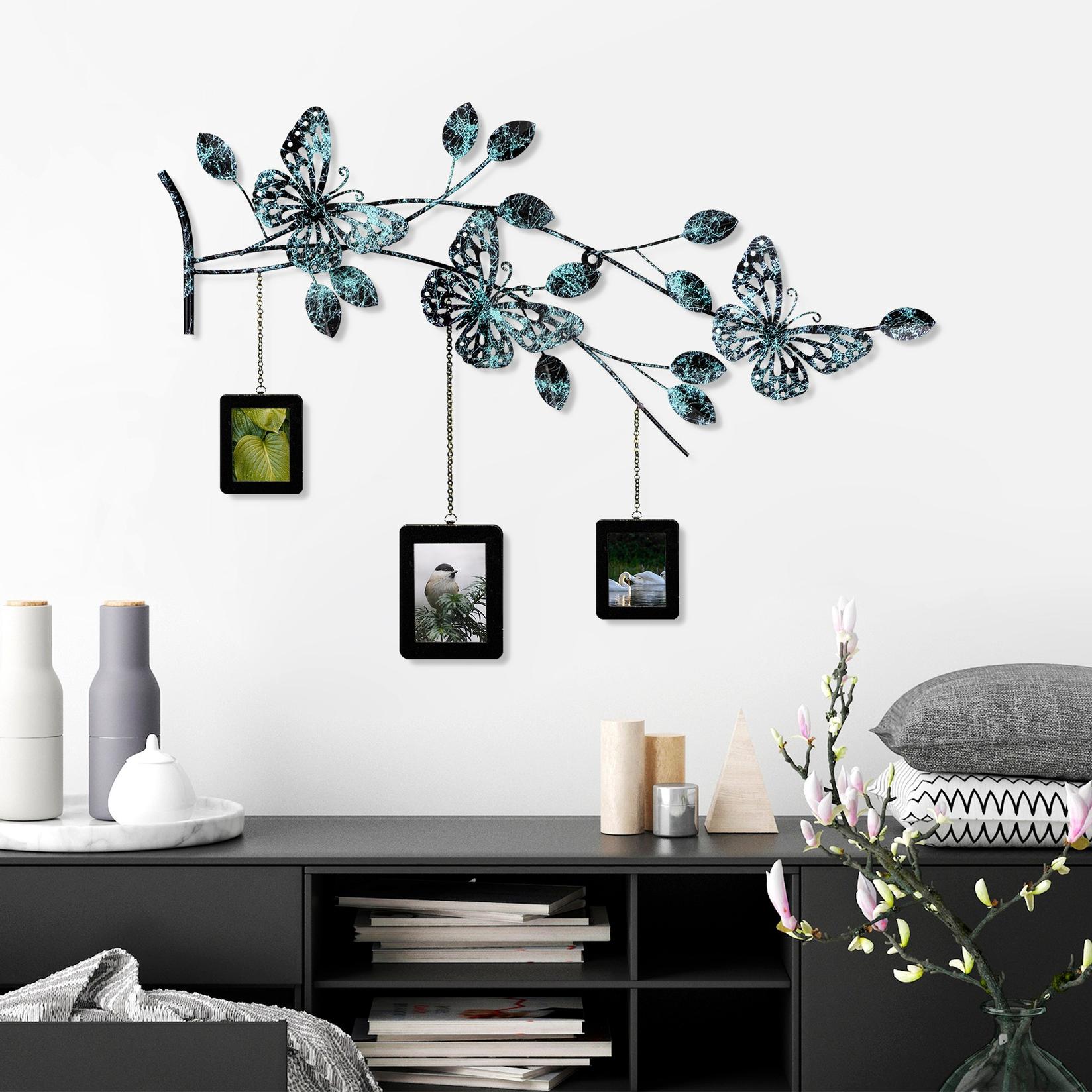 Zidna dekoracija Dalvera 3, 93x65x4 cm, tirkizna