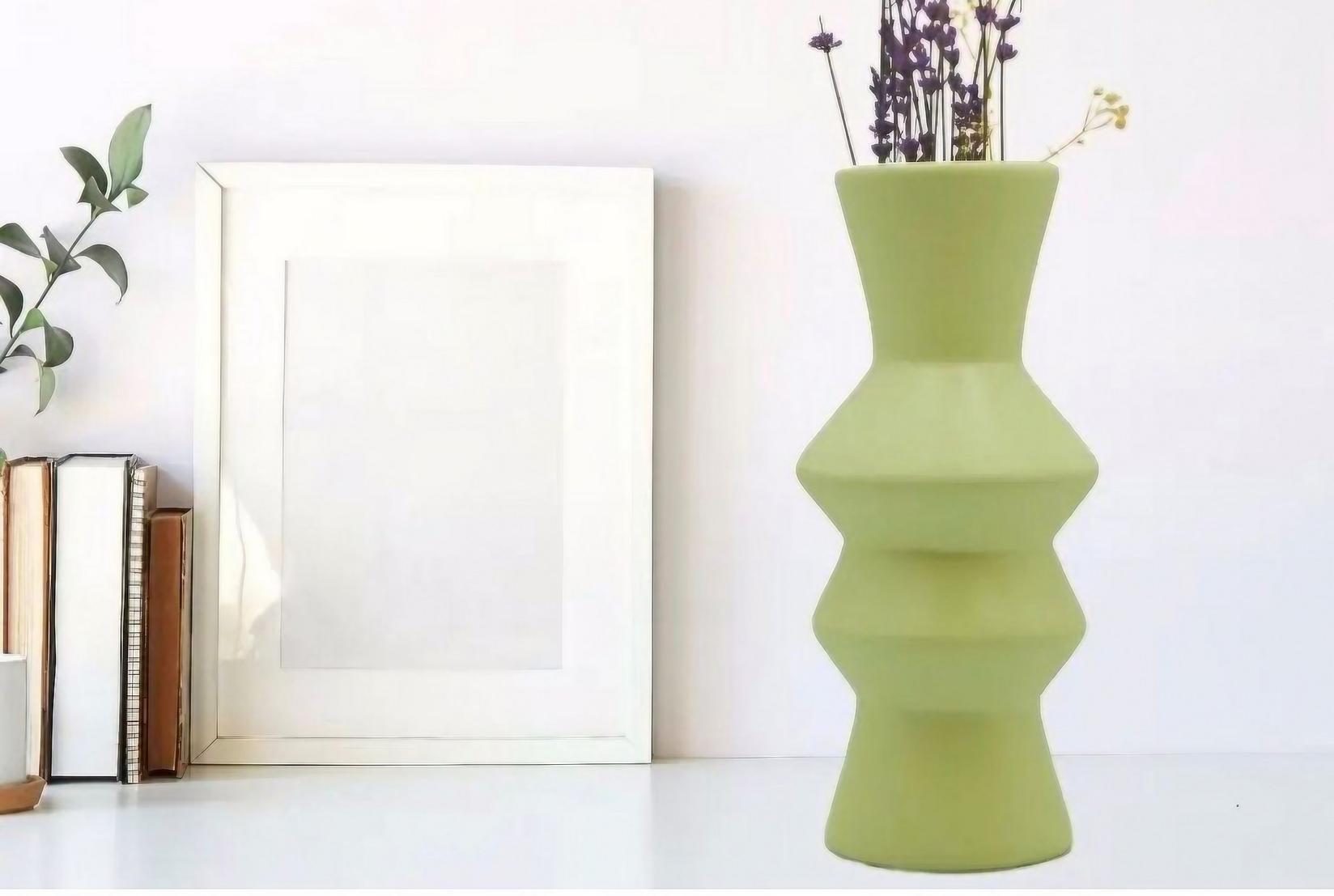 Aberto Design vaza CY0202, 11x29x11 cm, zelena