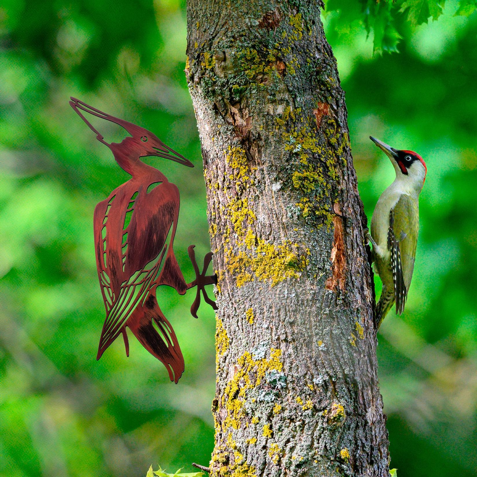 Aberto Design Dekorativna figura Ptica na grani 30, 40x22 cm, 1,5 mm, Smeđa