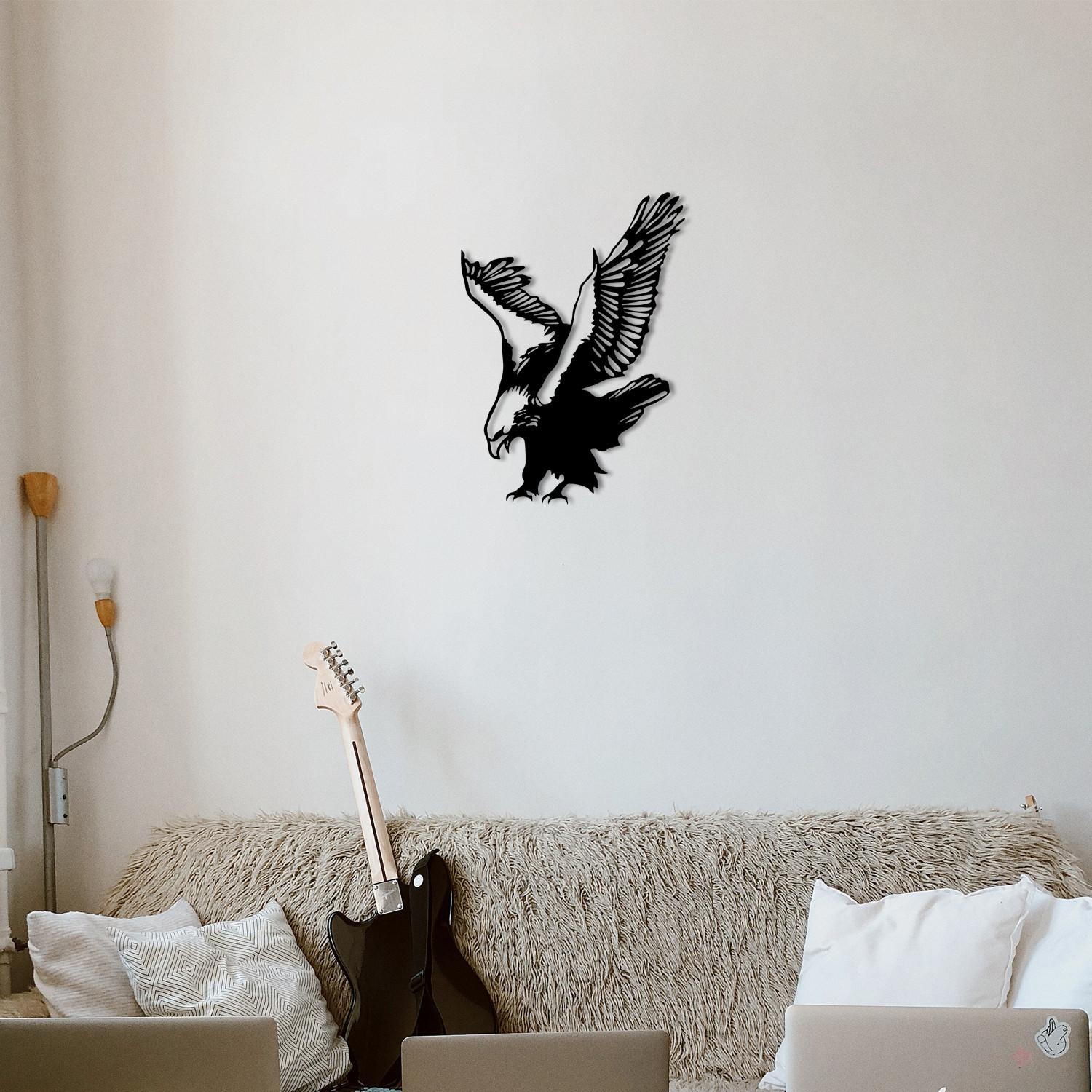Wallity Zidna dekoracija Orao, 40x53 cm, 1,2 mm, Crna