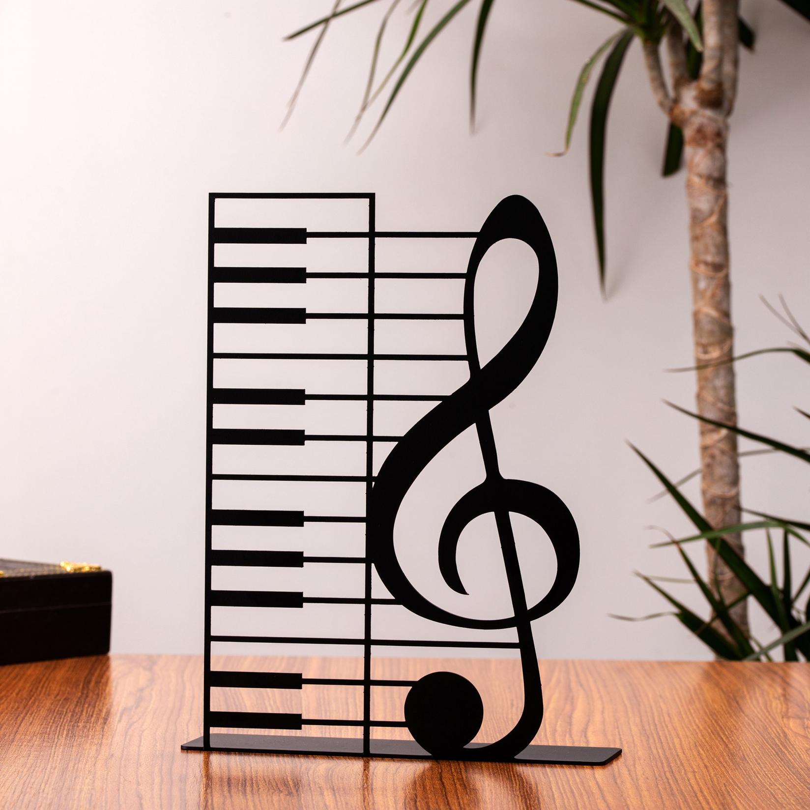 Aberto Design Dekorativna figura Lijevi ključ, 23x18 cm, 1,5 mm, Crna