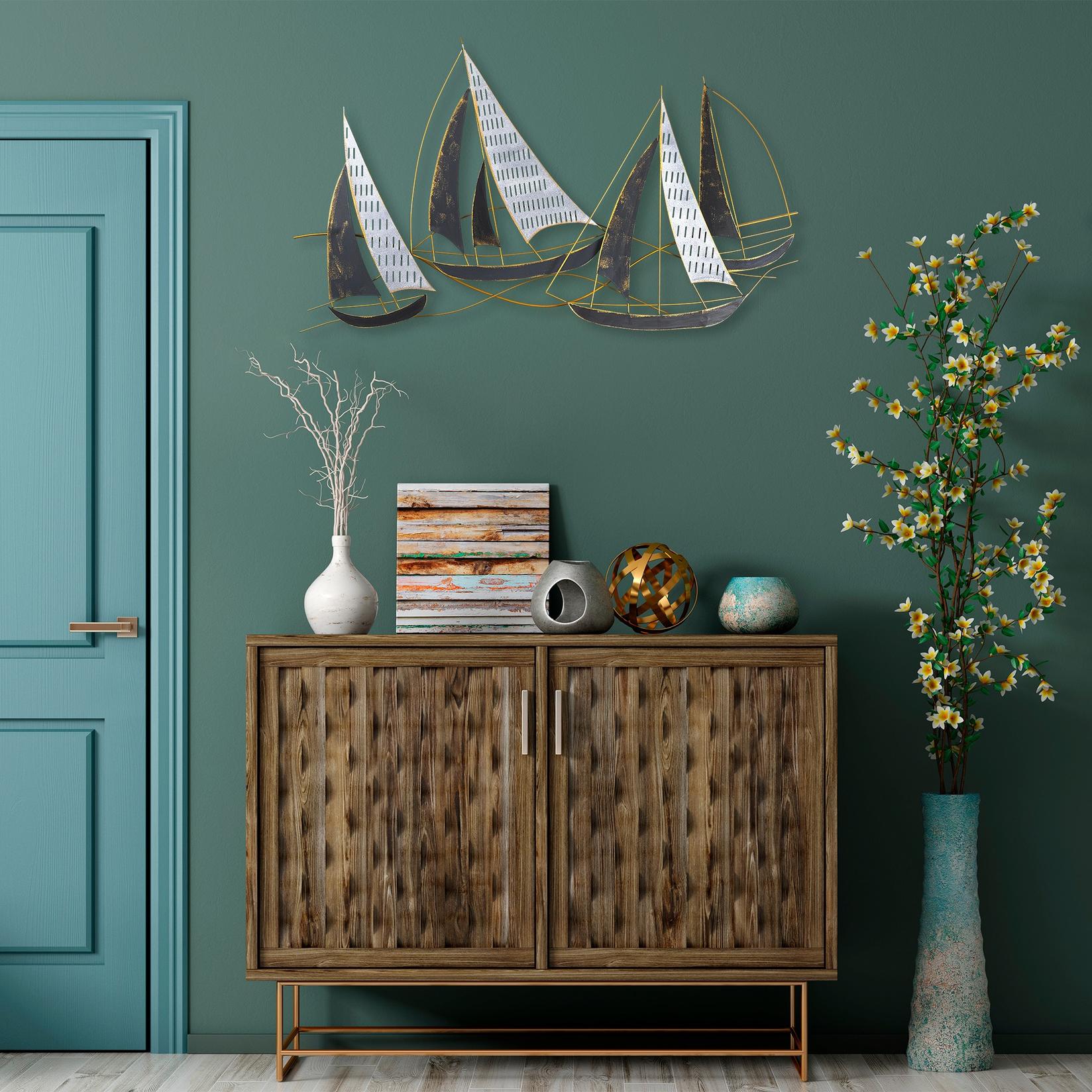 Zidna dekoracija Barbaros, 125x74x8 cm, Šarena