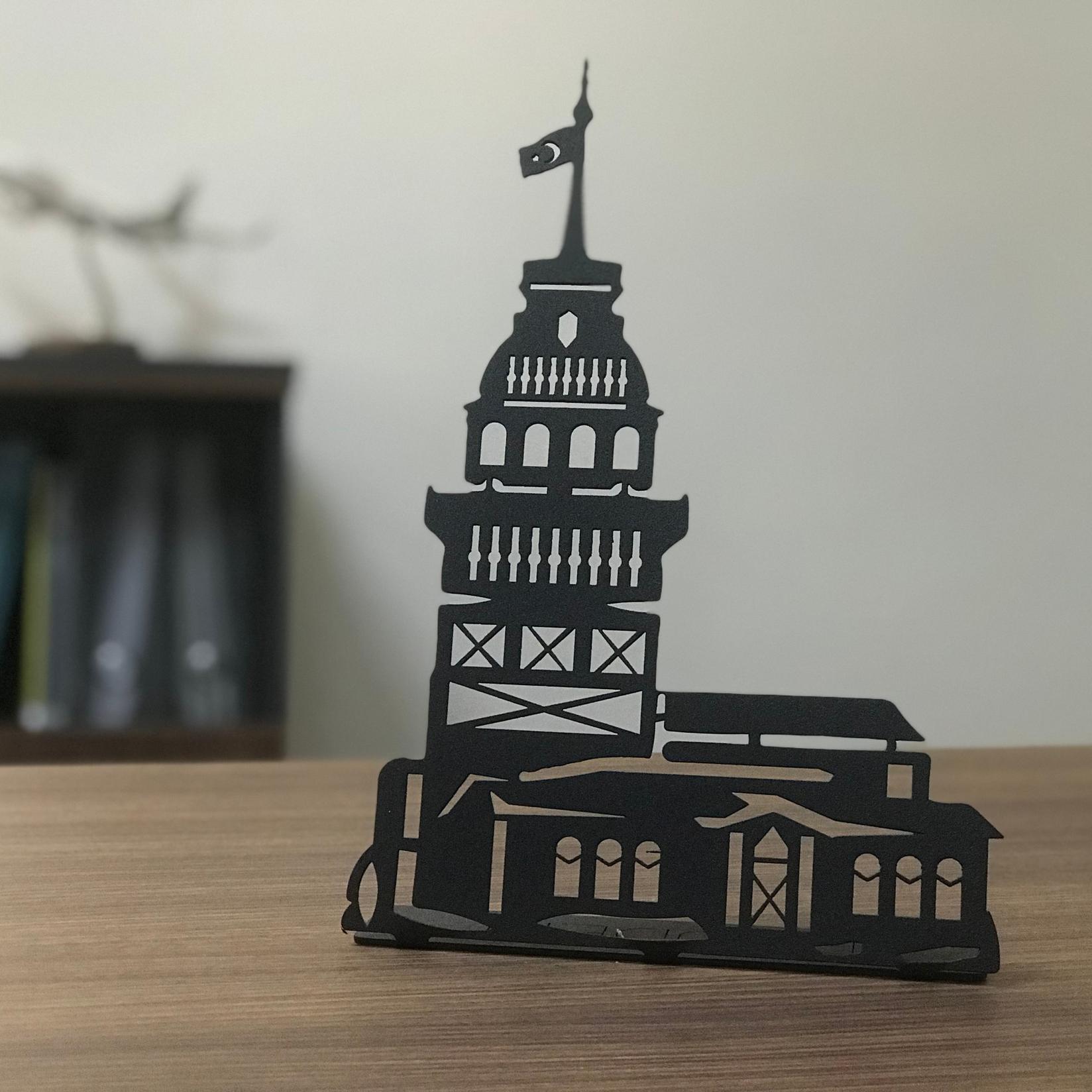 Aberto Design Dekorativna figura Kiz Kulesi Pod, 20x30 cm, 2 mm, Crna