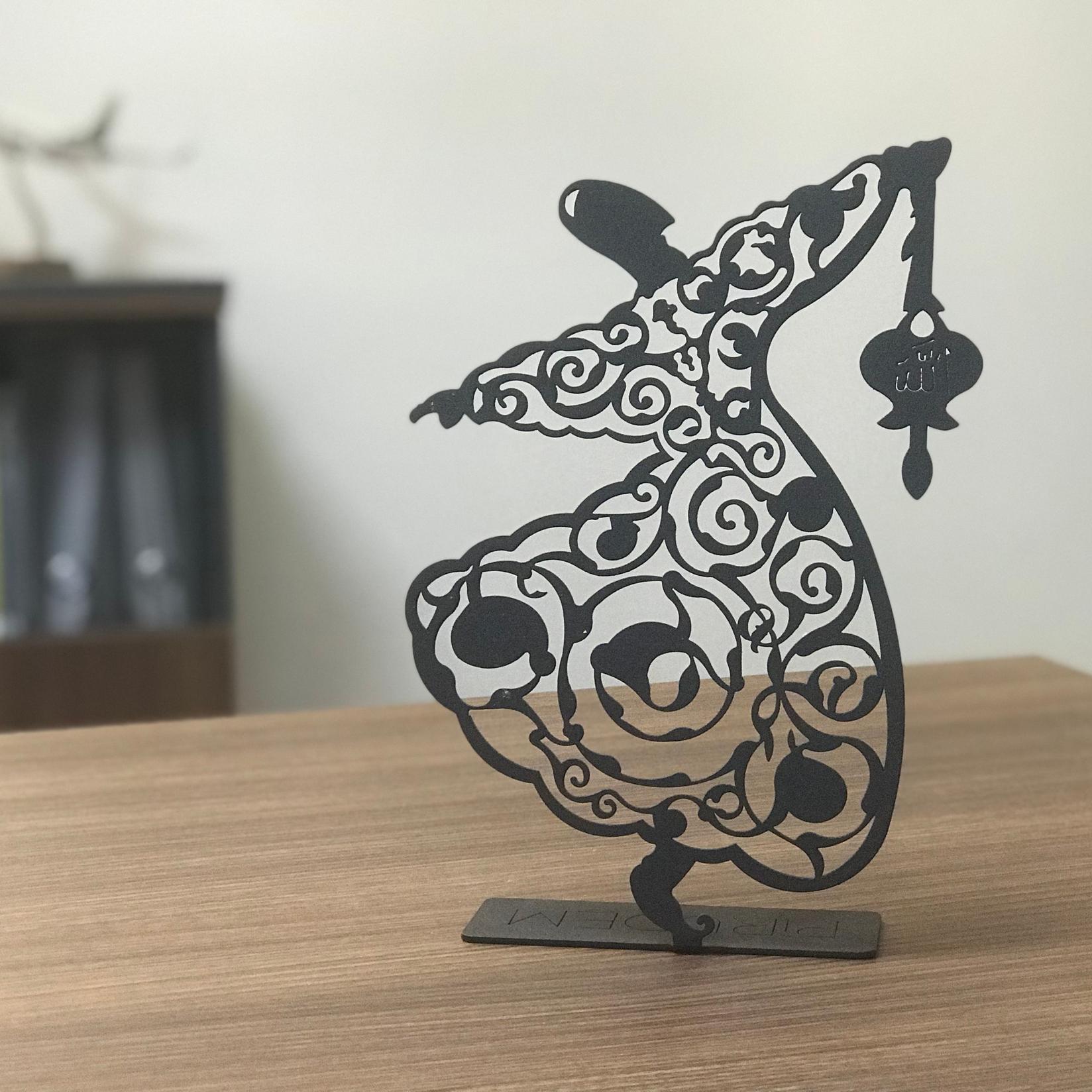 Aberto Design Ukrasna figura Semazen Pod, 20x30 cm, 2 mm, crna