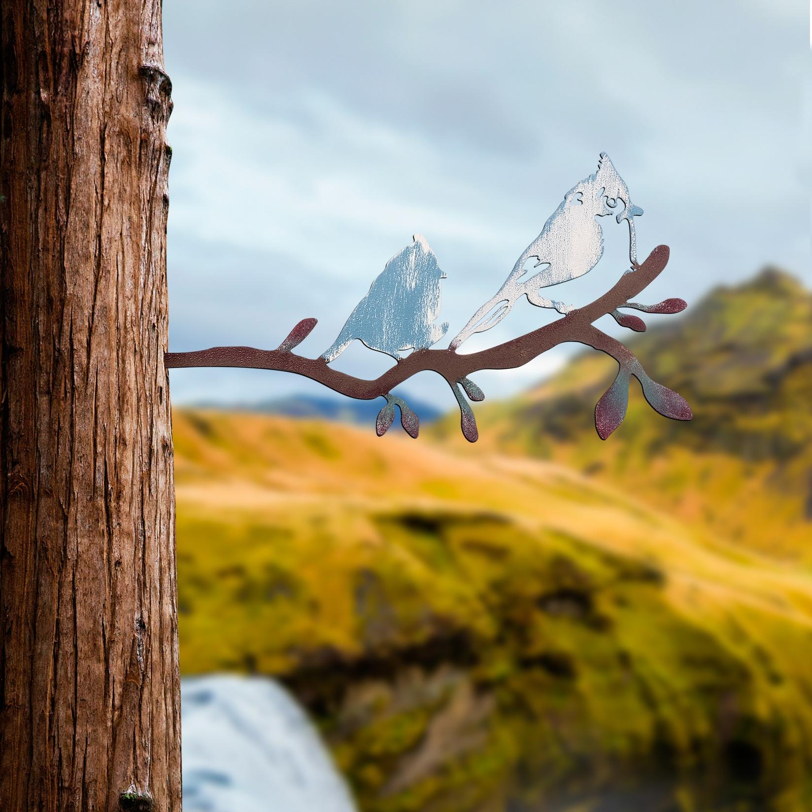 Aberto Design Dekorativna figura Ptica na grani 27, 23x45 cm, 1,5 mm, Plava