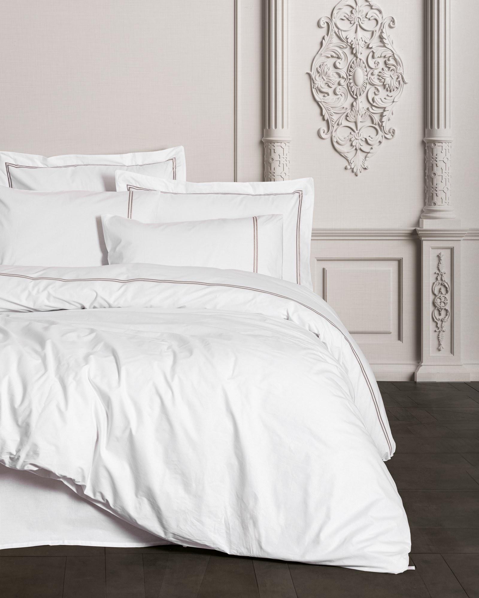 L'essentiel Maison set posteljine Mehves, 200x220 cm, bijelo-siva