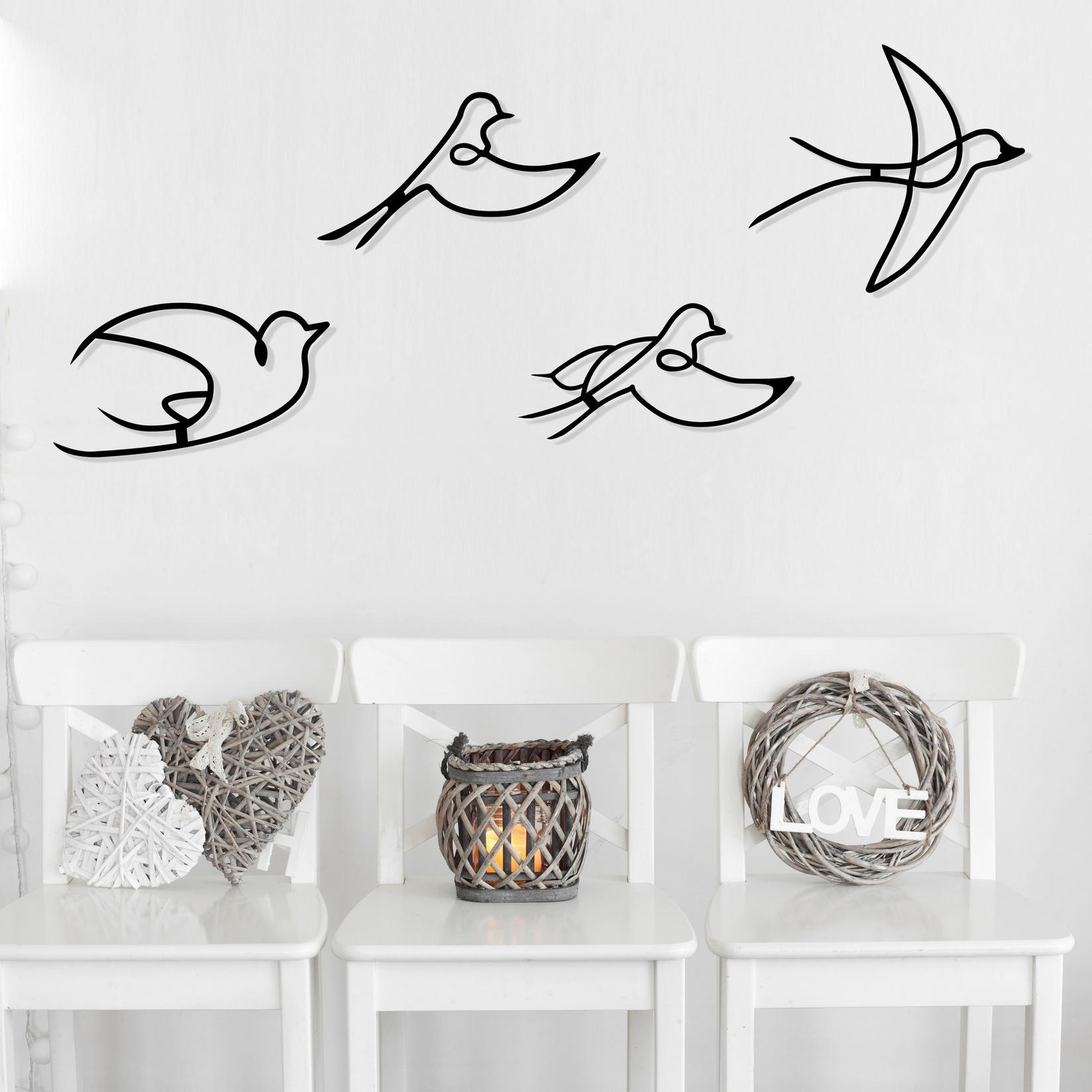 Wallity Set zidnih ukrasa Hope, 1,2 mm, 4 komada, crni