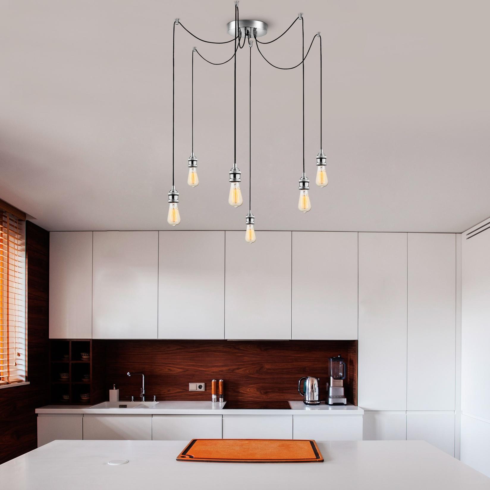 Opviq Luster MR-906, 126 cm, 6xE27, 40W, srebrna