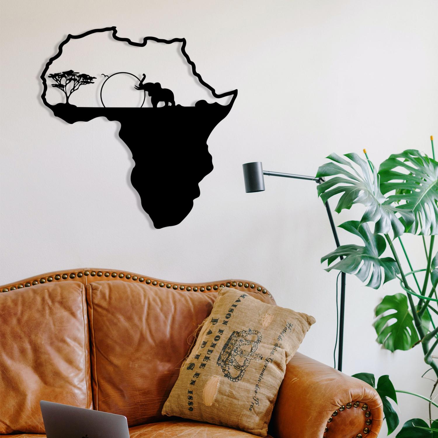 Wallity Zidna dekoracija African 1, 55x57 cm, 1,2 mm, Crna